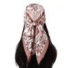 Bufanda Cuadrada Grande de Seda Diagonal con Patrón Mozhu Yanya 90 Moda Versátil Estampada Imitación Seda Protectora del Polvo Pañuelo para la Cabeza Bufanda para Mujeres