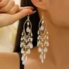Pendientes Bohemios Largos con Borlas para Mujer, Maquillaje de Viaje, Pendientes de Estilo Vacacional de Alta Gama, Pendientes de Estilo Étnico