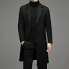 Abrigo de lana de longitud media para hombre, primavera y otoño, abrigo de color liso de moda transfronterizo AliExpress, disponible en varios colores y tallas, abrigo juvenil