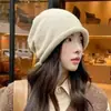Touca Pós-parto Chapéu para Frio para Mulheres Outono e Inverno Pós-parto Afinar o Rosto Gorro de Lã Tricotado Proteção para a Cabeça à Prova de Vento Rosto Redondo Cabeça