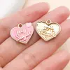 Día de San Valentín Corazón Forma Flor de Rosa Goteo Aceite Aleación Colgante DIY Pulsera Collar Llavero Pendiente Joyería Accesorios