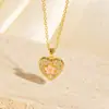 Colar Luxuoso em Formato de Coração Full Diamond, Moda Doce e Cool, Joias de Alto Padrão, Pingente de Morango e Trevo de Quatro Folhas, Mesmo Estilo para Vendas Transfronteiriças