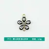 Atacado Versão Coreana Criativo Pingente Duplo Padrão de Flor Colorida Gota de Óleo Liga Colar Pulseira Pingente Joias Acessórios DIY