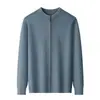 Chaqueta cárdigan con cremallera 100% lana de oveja para hombre, Chaqueta de punto de lana para hombre para el otoño y el invierno, para el día a día y los desplazamientos