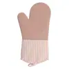 Luvas de forno de silicone, luvas de cozinha resistentes ao calor, espessadas e acolchoadas com algodão, com um gancho e manga de tecido, para assar, fornos e micro-ondas