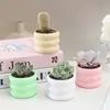Venta al por mayor de fabricantes de macetas pequeñas de plástico para flores, macetas decorativas para flores artificiales, adornos de escritorio, mini suculentas creativas hechas a mano para DIY