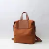 Nova Mochila de Lona Moda Japonesa e Coreana Estilo Executivo Lona com Bolsa de Couro de Vaca Mochila Casual Versátil