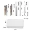 Nuevo Cortaúñas Magnético Manicura Set de 5 Piezas con Espejo de Belleza Manicura Manicura Cortaúñas Diagonal Set de Lima Nano