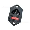 Tomada de Energia para Mouse C 6m com Interruptor Vermelho Assento Fêmea Flor de Ameixa Interruptor de Barco Tomada de 3 Furos Flor de Ameixa Dois em Um
