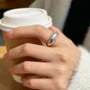 Anillo Cielo Estrellado de Diamantes de Colores Venta Directa de Fábrica Dulce Fresco Lujo Ligero Moda Estilo Personalidad Tendencia Temperamento Anillo Abierto Fuente de Suministro