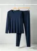 Ropa de Otoño Conjunto de Pantalones de Otoño Estilo Primavera y Otoño para Hombre Conjunto de Pijama de Modal de Manga Larga y Pantalón Largo Ropa de Casa Estilo Hombre