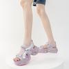 Sandalias para Mujer, Verano Suela Suave, No Cansan, Nuevo Estilo Deportivas y de Ocio Sandalias de Suela Gruesa para Mujer con Cierres de Velcro para Mujer