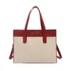 2026 Nova Cor Color Block Feminina Casual Novo Estilo Texturizado Moda Primavera e Verão Bolsa de Mão Grande Capacidade Bolsa Transversal de Ombro