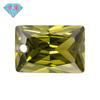 Huagang gema un agujero rectangular ángulo recto circón verde oliva piedra desnuda circonita cúbica artificial CZ Piedra Blanca