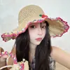 Chapéu de Palha com Cadarço de Verão para Mulheres, Chapéu Versátil com Proteção Solar para Férias na Praia, Perfeito para Fotos