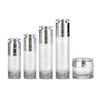 Muze petg Envases Cosméticos en stock Botella con Bomba Dosificadora de Emulsión de 120ml Tapa Roscada Galvanizada Material de Envase para Crema de 30g