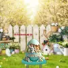 Amazon Páscoa Porta-Ovo Colorido Coelho Fofo Acrílico Escultura de Jardim para Exterior Decoração de Chão Adereços de Pátio