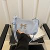 Bolsa de ombro com laço plissado de moda simples para mulheres verão 2024 nova bolsa elegante nas axilas para todos os jogos bolsa feminina na moda
