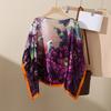 Moda Gola de Um Caractere Top Curto Solto 2024 Novo Verão Feminino Fino Seda Sintética Pulôver Roupa de Proteção Solar