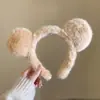Diadema de estilo coreano kawaii para niña, bonita diadema de felpa con dibujos animados para otoño e invierno, diadema para lavarse la cara a presión con el pelo de niña dulce