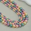 Contas de Concha Natural Cor Mista Maillard Branco Cinza Roxo Pó Doce Contas Iridescentes DIY Material Colar de Pérolas Feito à Mão