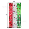 Decoração de Natal Transfronteiriça Cortina de Porta de Seda de Chuva de Natal 2m Saia de Mesa Banner Decoração de Fundo Decoração de Festa de Natal