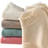 Suéter de Punto Holgado para Mujer, Cuello Alto, Tipo Tablero Grande, Nuevo para Otoño e Invierno, Talla Grande, Camiseta Básica de Punto, Blanco, Talla Única, Albaricoque