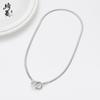 INS versión coreana del collar de pareja de viento entrelazado ultra simple anillo de letras geométricas de alto sentido accesorios de cadena de hueso de serpiente suave