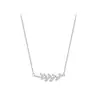 Collar de hoja de olivo plateado para mujer S925 plata de ley elegante moderno pequeño fresco lujo ligero alta calidad colgante cadena de clavícula