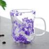 Taza de vidrio de 250 ml para el hogar, taza de leche de borosilicato alto con asa, taza de té, doble vidrio, taza para flores secas, taza de café