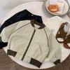 Jaqueta infantil primavera e outono meninos 2025 nova blusa com zíper para bebês estilo coreano jaqueta infantil estilo ocidental terno de beisebol