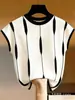 Camiseta de Manga Corta con Bloques de Color Transfronterizos, Cuello Redondo, Estampado Geométrico, Corte Holgado y Fluido para Mujer