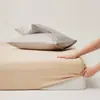 Estilo Hotelero~Sábana Bajera de Algodón Puro de 100 Hilos, Protector de Colchón Sencillo de Color Sólido, Cubierta de Cama a Prueba de Polvo de Cobertura Total