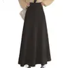Falda de Punto de Color Sólido para Mujer, Nuevo Estilo Otoño e Invierno, Dobladillo Ancho, Falda de Corte A Adelgazante, Plisada, Fluida, Falda Larga de Paraguas