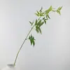 Hojas de Bambú Simuladas, Ramas de Bambú Falsas, Hojas Pequeñas de Bambú de Plástico de 118 cm, Decoración de Bambú de Rama Única, Hojas Falsas, Pantalla de Hojas Verdes