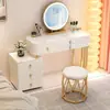 Tocador de Madera Maciza Dormitorio Moderno Simple Tocador de Pizarra Gabinete de Almacenamiento Espejo de Maquillaje Integrado Belleza y Elegante
