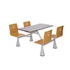 Mesa y Silla de Comedor para Cafetería Escolar Compañía Cantina de Unidad Mesa Rápida para Empleados Mesa de Comedor para Cafetería de Piedra Sinterizada de Gama Alta Combinación