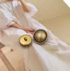 Botón Redondo de Metal de Aleación de Aluminio Integrado Estilo Retro de Hong Kong para Abrigos, Trajes y Abrigos de Piel