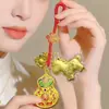Llavero de Oro Puro 999 con Esmalte Filigrana Diseño de Calabaza de Cobre, Accesorio de Alta Gama para Pareja, Colgante para Bolso, Regalo Empresarial para Clientes
