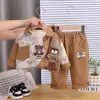 Conjunto de Camisa para Niños Estilo Nuevo Primavera y Otoño Bebé 3D Dibujos Animados Manga Larga Pantalones Casuales para Bebé Niño Conjunto de Tres Piezas de Moda