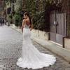 Aliexpress Export Novo Vestido de Noiva Branco de Alta Qualidade Sexy Sem Costas Alça Fina Cauda Pequena Vestido de Casamento