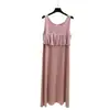 Vestido Modal Anti-Impacto, Estilo Fino, Pode Ser Usado Fora, Vestido Regata para Mulheres, Vestido Longo Soltinho de Verão Acima do Joelho, Vestido de Casa Emagrecedor