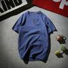 Camiseta de linho japonesa de manga curta para o verão masculina plus size algodão e linho manga meia estação fina masculina atacado