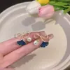 Brincos de Agulha de Prata S925 Estilo Floresta Fresca Versão Coreana Temperamento Elegante Menina Brincos de Tarraxa Florais Brincos Verdes com Inlay Sintético