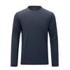 Transfronterizo 2025 Nuevo Otoño Hombres Seda de Hielo Sin Costuras Transpirable Absorbe la Humedad Elástico en Cuatro Direcciones Cuello Redondo Protección Solar Camiseta de Manga Larga
