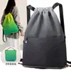 Mochila con cordón de color degradado para mujer, bolsa de mamá, bolsa de almacenamiento plegable, bolsa de viaje, mochila deportiva de viaje