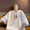 Camiseta de Algodón Puro 200g Estilo Americano Oversized High Street Coca-Cola Manga Corta para Hombre Joven Versátil Pesada Verano 2026