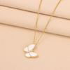 Collar de acero de titanio con microincrustaciones de temperamento, mariposa fritilaria blanca, súper hada, nueva cadena de clavícula de acero inoxidable con borde cruzado, cadena para el cuello para niñas