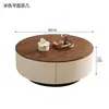 Mesa de centro redonda de pizarra estilo vintage para sala de estar, lujo ligero moderno, madera de nogal antigua simple, juego de diseño italiano