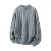 Nuevo Suéter de Punto Trenzado para Hombre Otoño/Invierno 2026, Cremallera Media, Cuello Alto, Cálido, Holgado, Casual, Talla Grande